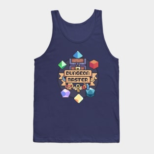 Dungeon Master DM Pixel Art Badge Patch Roleplaying DnD RPG Dice Tank Top